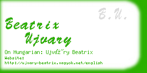 beatrix ujvary business card